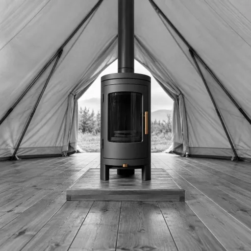 Why a refined wood burning tent stove defines modern luxury tent stays