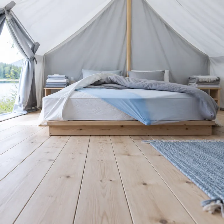 Tent and mattress elegance for a five star luxury camping stay